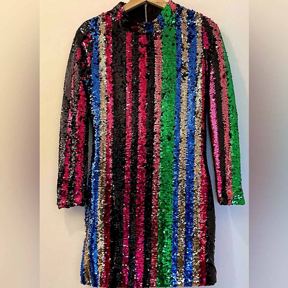 Rainbow Sequins Dress XS rainbow color XS